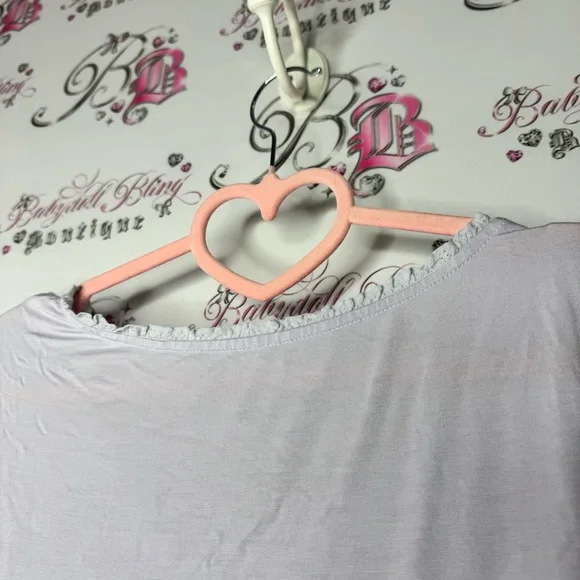 Cardigan lilac long sleeve button up ruffle frilly hem trim soft cozy comfy cute - Picture 7 of 8